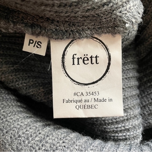 Frett Gray Wool Blend Real Fur Trimmed Turtleneck Tunic Sweater - S 🇨🇦 - Picture 7 of 8